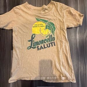 J. Crew Tan and Yellow Short Sleeve Tee with Vintage Graphic